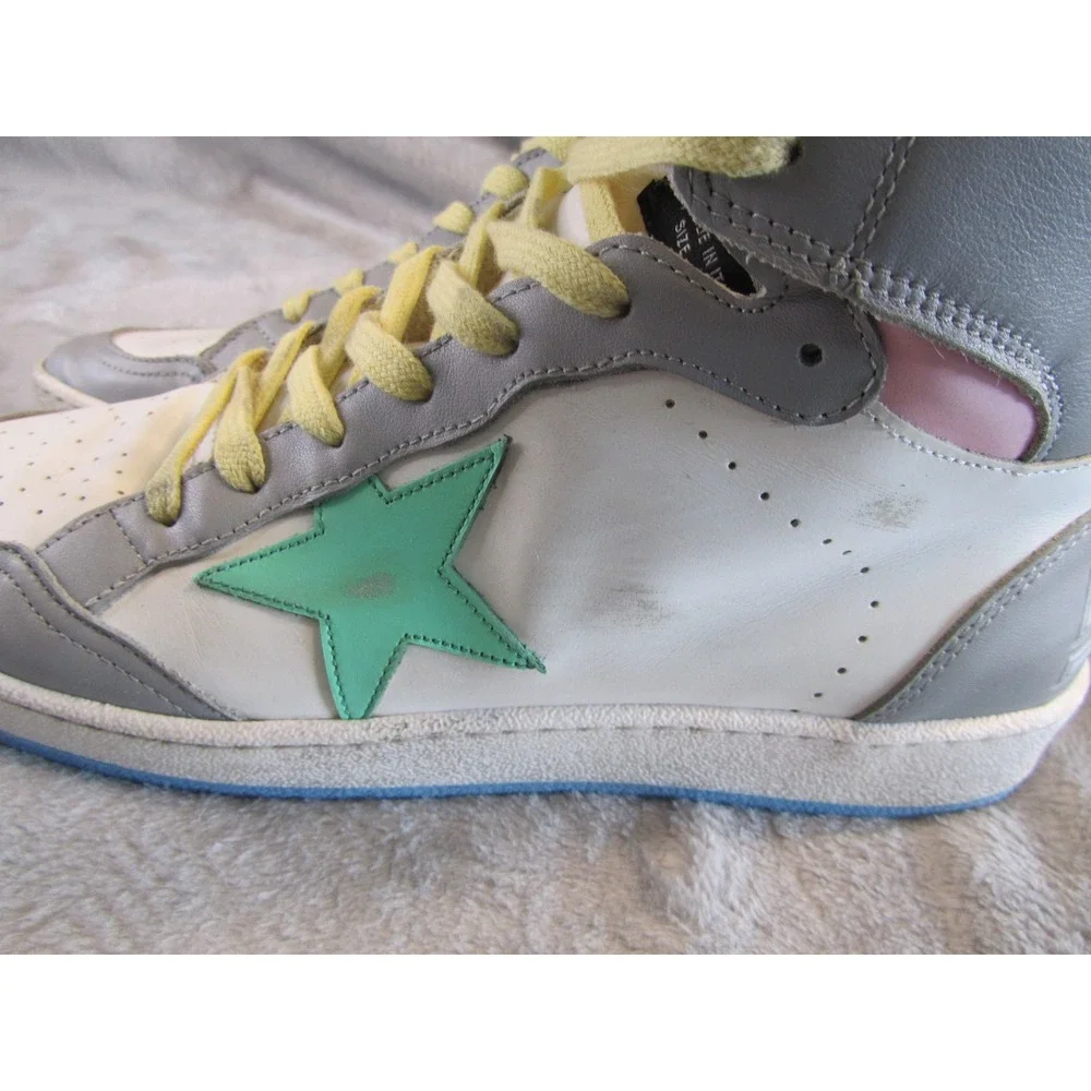 Golden Goose Sky-Star High Top Sneakers White Grey Mint Green Pink Womens - Picture 7 of 13